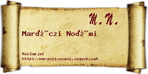Maráczi Noémi névjegykártya